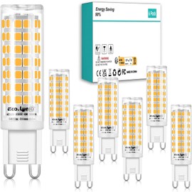 Eco.Luma G9 LED Bulb Dimmable, 6W T4 G9 LED Bulb 60 Watt Equivalent, 3000K Soft Warm White, 540 Lumens, G9 Bi-Pin Light Bulbs for Indoor Lighting Replacement, No Flicker (Soft Warm White, 6 Pack)