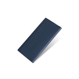 Business Leather Factory Slim Long Wallet, Genuine Leather, 6 Cards, No Coin Purse, Thin Bill Holder, Billfold Leather, Cowhide Leather, prussian navy