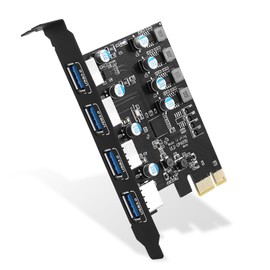 Farboko 4 Port PCI-E USB 3.0 Expansion Card (4 USB Type A), PCI Express (PCIe) Expansion Card USB Card Desktop PC Support Win/Linux/Hackintosh/Proxmox/MAC OS/Ubuntu/unRAID