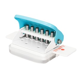 Mini Binding Machine, 6 Holes Cinch Book Binding Machine, Punching 5 Sheets, for A4 30 Holes B5 26 Holes A5 20 Holes Flipchart Inner Pages Punching(Light Blue)