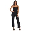 StyleLightOne Ladies Glitter Jumpsuit Onesie Zip Straps (8-12), black