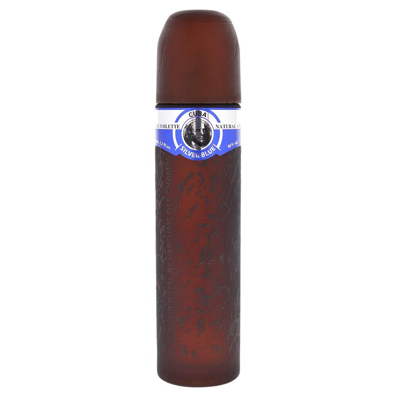 Cuba Silver Blue Eau de Toilette Spray for Men, 3.3