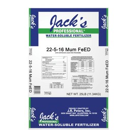 Jack's Professional 22-5-16 Mum Feed Water-Soluble Fertilizer with Micronutrients for Compact Mum Growth in Continuous Liquid Feed Programs, 25lbs