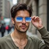 XDGBGFN 2 Pairs Retro Rectangle Frameless Sunglasses 90s Style Glasses