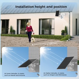 Hiseeu Solar Security Camera Outdoor, 4MP Wireless WiFi Camera, PTZ 360° View, PIR Motion Detection, Color Night Vision, IP66, 2-Way Audio, Compatible with Alexa