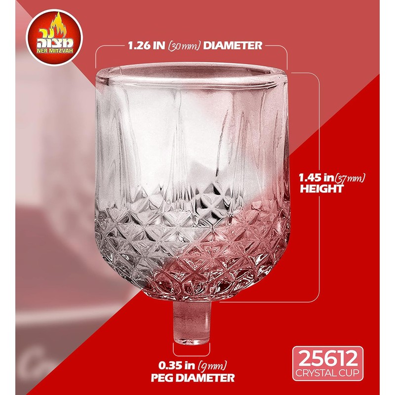 Hanukkah Menorah Oil Cups – Crystal Elegant Holders for Chanukah