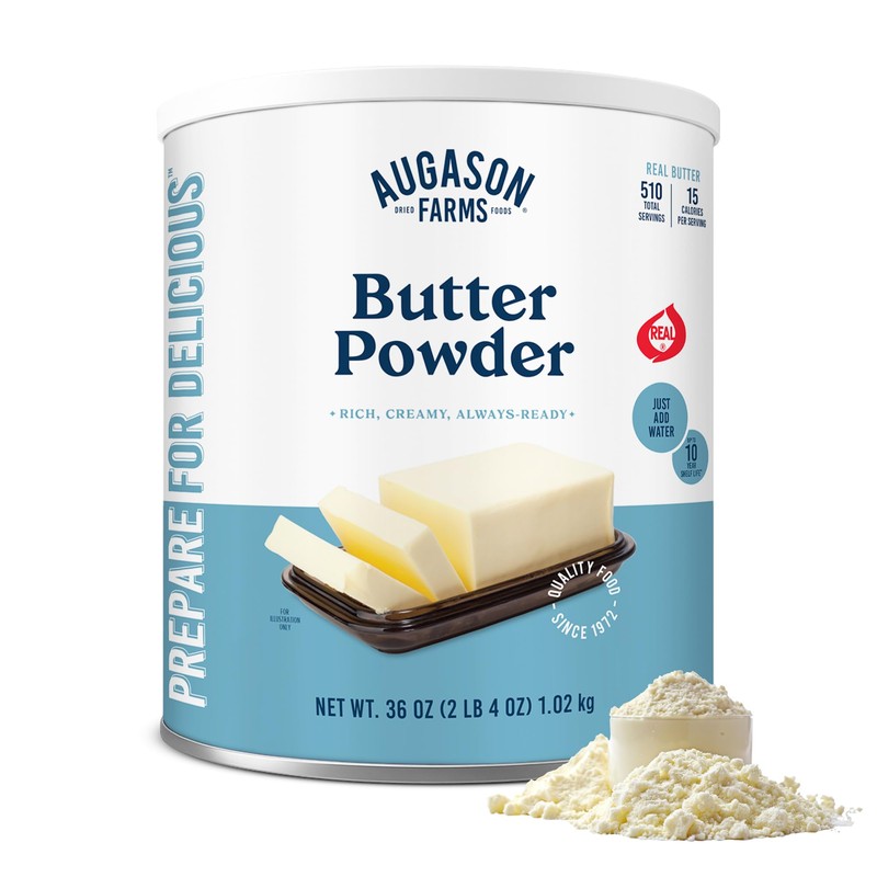 Augason Farms Butter Powder Can - Gluten Free Salted Butter