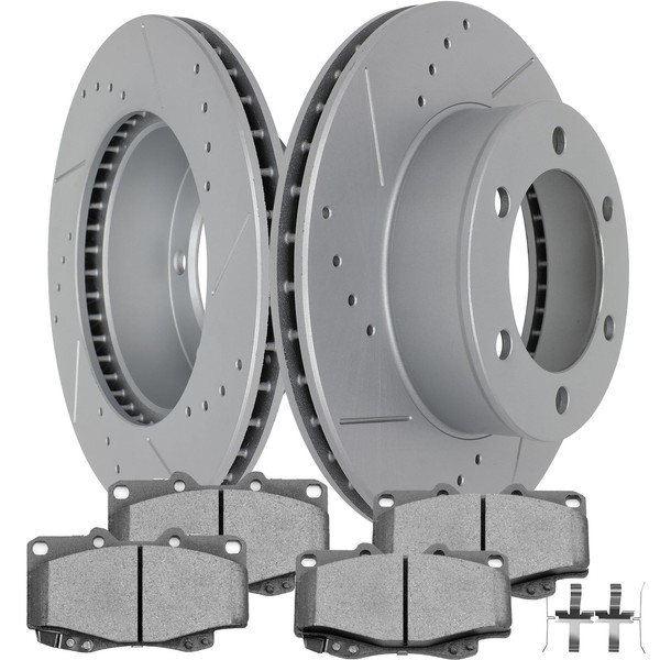 SCITOO Front 11.69" Brake Pads and Rotors Kits Fit For