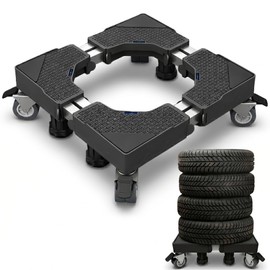 Adjustable Tire Dolly 500lb Capacity Rolling Storage Rack for Garage