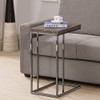 Weathered Grey Finish Expandable Snack Side End Table