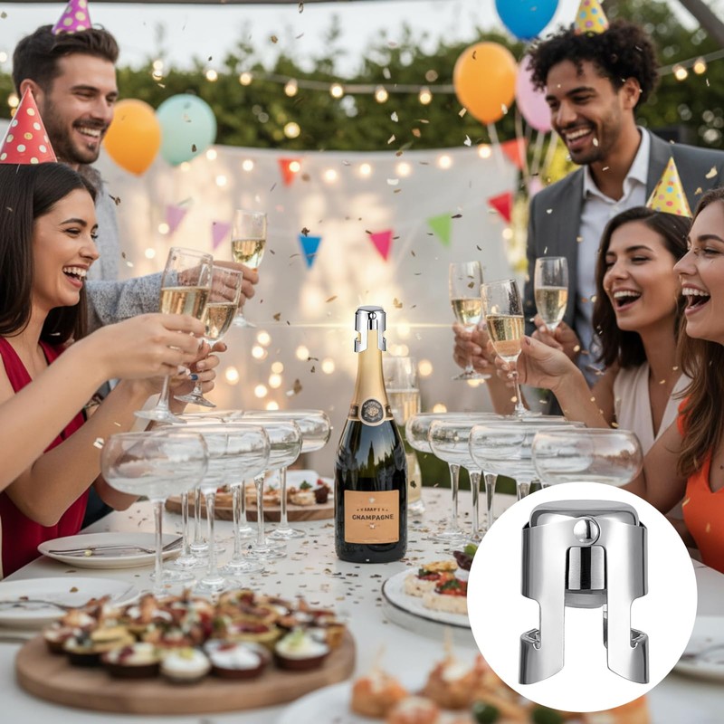 Tessco for you 18 Pcs Stainless Steel Champagne Stopper Bulk