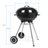 Portable Charcoal Grill,18 Inch BBQ Grill with Side Wheel for