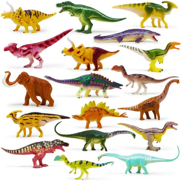 Boley 18 Pack 4" Dinosaur Toy Set - The Gosnell Model - Educational Dinosaur Toy and Mammoth Action Figure Playset for Kids - Great As Dinosaur Toys and Birthday Party Favors! - Ages 3 and Up!