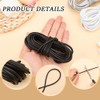 CALFOVERA 4.6m x 3mm Round PU Leather Cord Black Thin