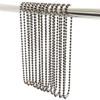 Black Nickel Shower Curtain Hooks, 55 Inch Ball Chain Design,