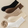 5 Pares Calcetines para Mujeres, Medias de Peluche, Calcetin Otoño
