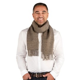 Inca Fashions - Cityscape Scarf - 100% Baby Alpaca Wool - Unisex (Bark Tweed)