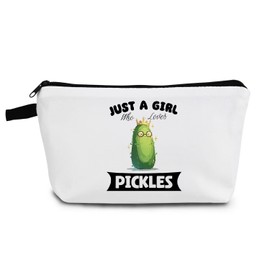 YULUENZE Pickles Makeup Bag Pickle Christmas Birthday Present Small Organizer Zipper Pouch Just Love Pickles Cosmetic Bag Funny Pickle Presents for Pickle Lovers Women Friends