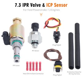 Regulador de presión del inyector de válvula IPR 7.3 y sensor de control ICP con coleta compatible con Ford F250 F350 F450 F550 Super Duty E350 E450 E550 Excursion F650 F750 F81Z9C968AA 1829856C9C9 4