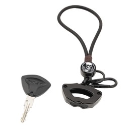 TQROBN Key Holder for CAN AM Spyder, Key Cover w/Metal Keyring Keychain Leather Strap for Spyder F3 RT RTS ST STS RSi Keys (SKULL, BLACK)