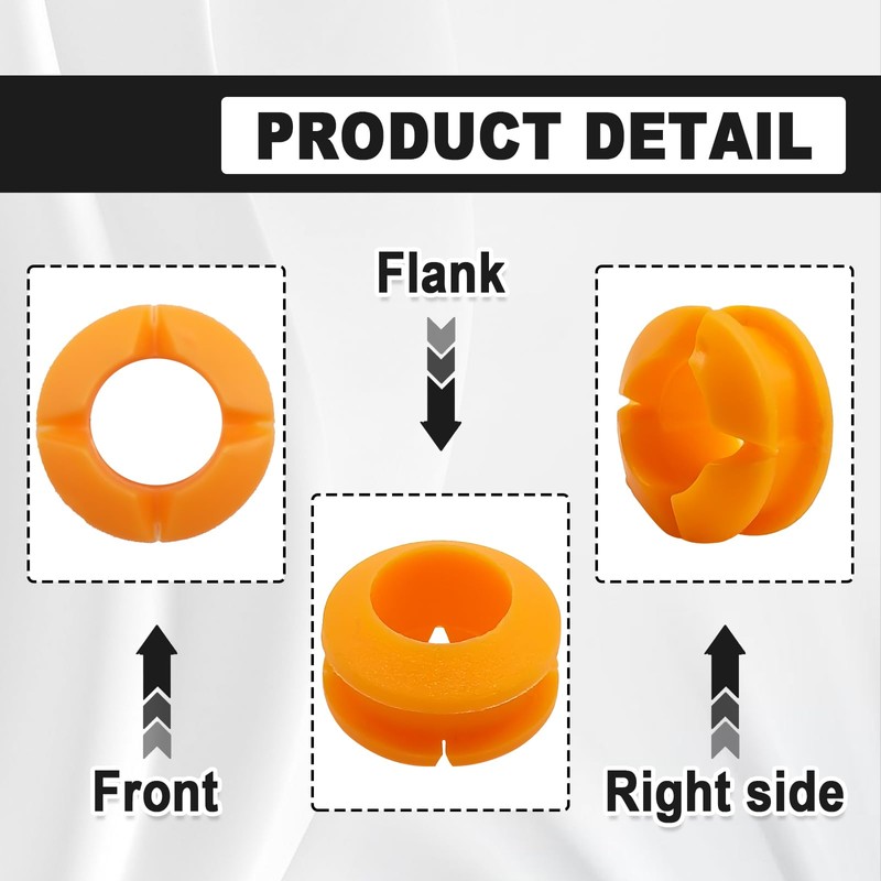 SYudwen 2 Pcs Transmission Shift Cable Repair Orange Bushing, Compatible