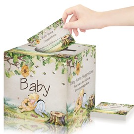 Baby Name Suggestion Game, Winnie Baby Shower Game with Box and 50 Guessing Cards, Winnie Decorations for Gender Reveal, Winnie Gifts for Mommy, Newborn Party Games Supplies Favors