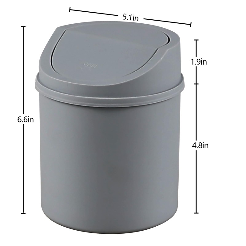 Qskely 2 L bote de basura de escritorio, pequeño bote