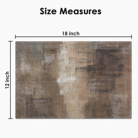 Emvency Farmhouse Placemats Set of 4, 12x18 Inch Abstract Grey and Dark Brown Art Painting Table Mats for Outdoor Home Party Kitchen Dining Decoration