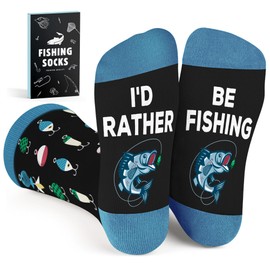 VICRAZY Fishing Gifts for Men, Funny Fishing Gifts for Dad, Grandpa - Mens Fishing Gifts - Fishing Accessories, Men Fishing Socks - Mens Novelty Socks, Fishing Stocking Stuffers for Men