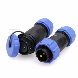Eonvic Weipu SP21 2-12 Pin Male Waterproof Plug Socket IP68 in Line Cable Connector Industrial Round Solar Electric Plug (2Pin)