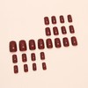 24pc Red Cat Eye False Nails - Glue-on Short Square
