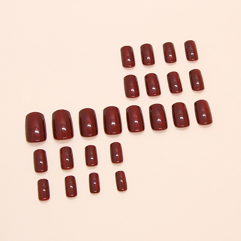 24pc Red Cat Eye False Nails - Glue-on Short Square