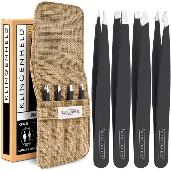 KLINGENHELD® Precise Tweezers Set with Hand-Cut Tips - Perfect for