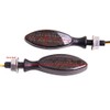 MotorToGo Black LED Motorcycle Turn Signal Blinks mini Torpedo Oval