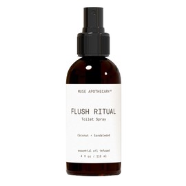 Muse Apothecary Flush Ritual - Aromatic & Refreshing Toilet Spray, Use Before You Go, 4 oz, Infused with Natural Essential Oils - Coconut + Sandalwood