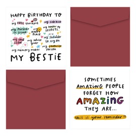 2 Sets of Birthday Cards, Best Friend Birthday Cards, Funny Birthday Cards, Bestie Birthday Cards, Fun Gifts for Her