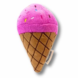 Pawcratean Dog Plush Squeaky Toy, Plush Squeaker, for Small and Medium Dogs, Interactive, Self-Entertainment, Funny Snack Style (Ice-Cream)