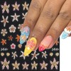 2Pcs Summer Nail Art Stickers 5D Embossed Self-Adhesive Nail Decals