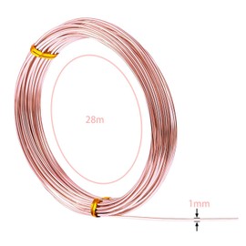 Sugeru Craft Wire 1 mm x 28 m – Copper | DIY Wire for Crafts Jewellery Wire Aluminium Wire Binding Wire Modelling Wire Rustproof for Jewellery Making Crafts