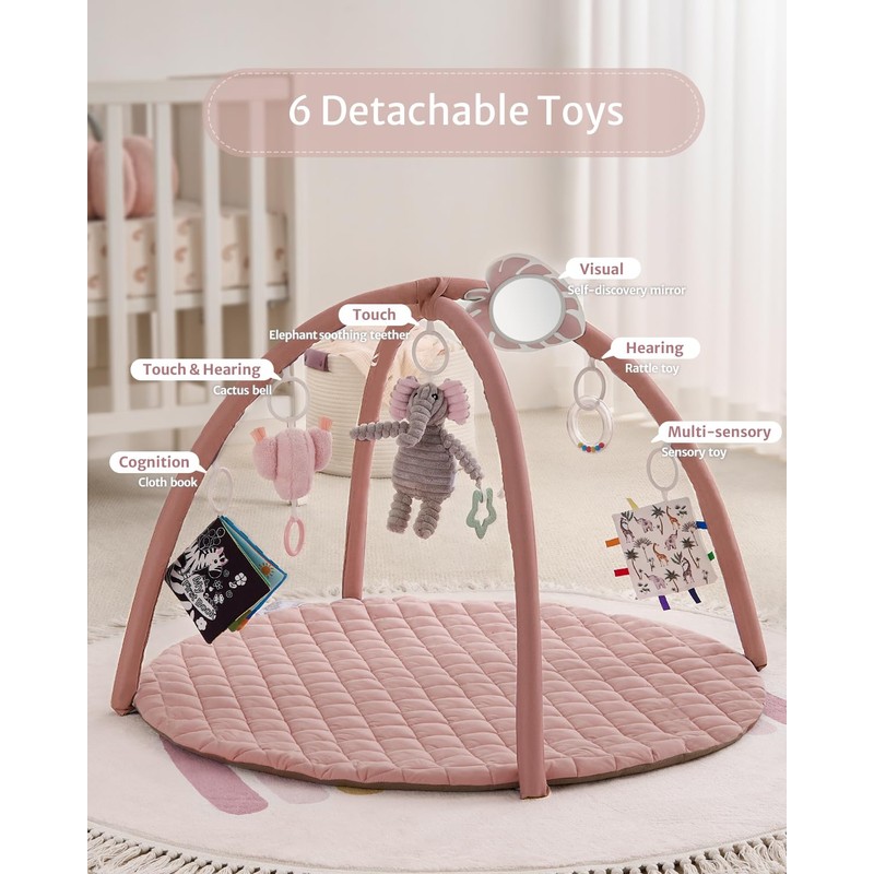 Blissful Diary Baby Play Gym Mat, Tummy Time Activity Mat