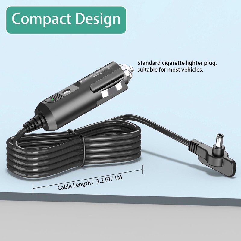 Replacement for Shark FlexBreeze Fan On-The-go 12V Car Charger Compatible