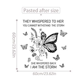 DERUN TRADING Wall Stickers 3D Black Butterfly Girl Alphabet Decal for Home and Room Decoration (Butterfly wall decor)