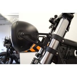 Alchemy Parts Pair of Black CNC Machined Headlight Brackets/Fork Clamps for Motorcycle Motorbike Trike (44-45mm)
