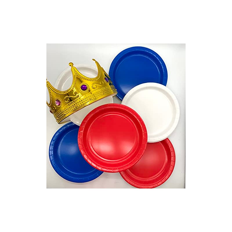Beautiful Balloons Red White and Blue Royal Paper Plates x