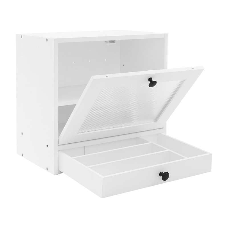 YUYFCC Wood Bread Box Modern Countertop Bread Storage Container Bin