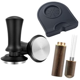 LeLehome 51mm Espresso Tamper Set, Calibrated Spring-Loaded Coffee Tamper with WDT Tool Stirrer, Anti-Slip Silicone Mat, Barista Kit for Espresso Machine