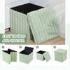 Wenqik Green Storage Ottoman Cube, Fluffy and Furry Green Square