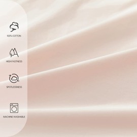 Simple&Opulence 100% Cotton Bed Sheet Set -Back to School Girls Bedding -Full Size-Cute Sheet Set with Fitted Sheet with 15" Deep Pocket,1 Flat Sheet and 2 Ruffled Pillow Cases(Pink)