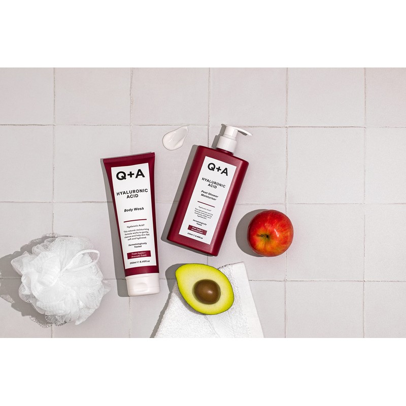 Q+A Hyaluronic acid moisturiser after showering, developed for use on