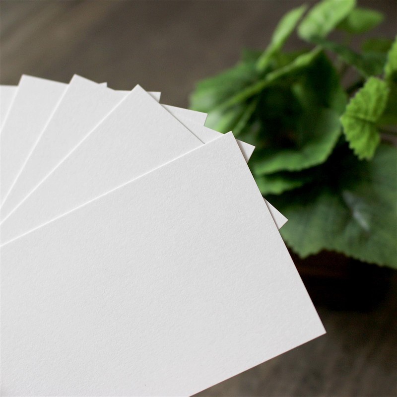 BAY LETTERPRESS Blank Cards, Business Card Size, White, Fine Paper,